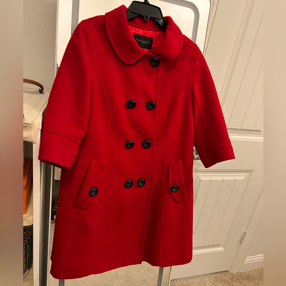 Red wool coat